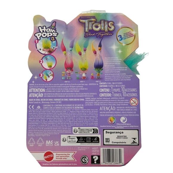 Dreamworks Trolls Band Together Figure & Hair Pops Complete Set of 2 Dolls - Picture 7 of 9